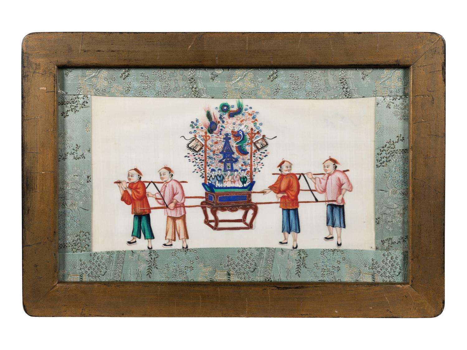 Two Chinese Export Pith Paintings