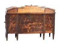 A Miniature Late Federal Tiger Maple and Walnut Hinged Lid Sideboard