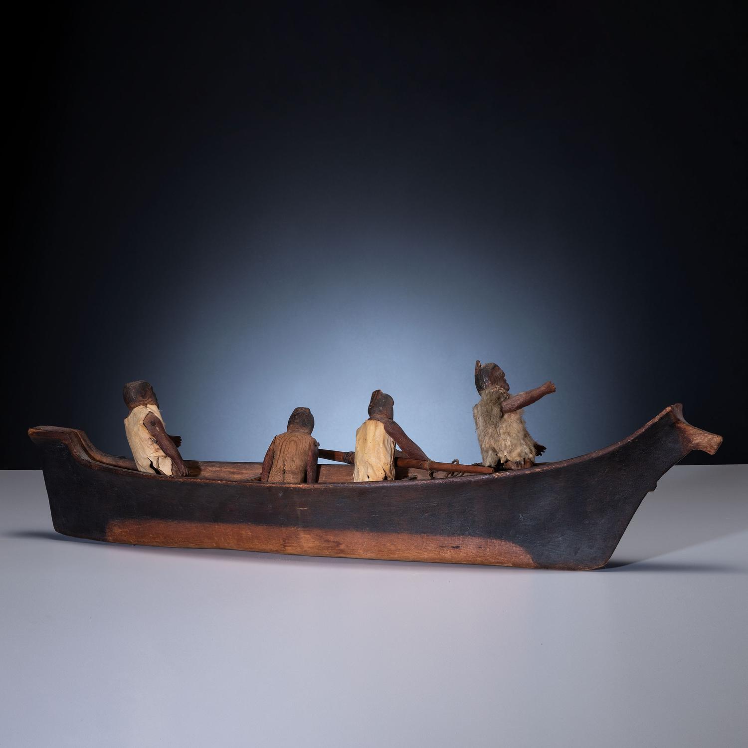 Nootka Canoe, with Four Figures