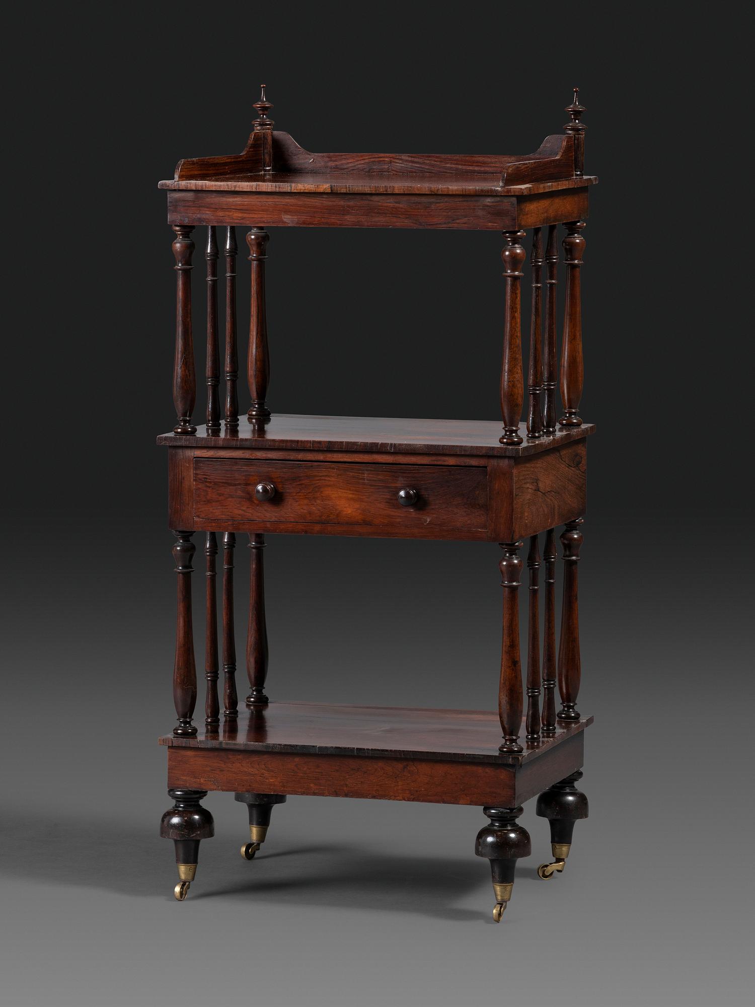 A Regency Rosewood Three-Tiered Etagere