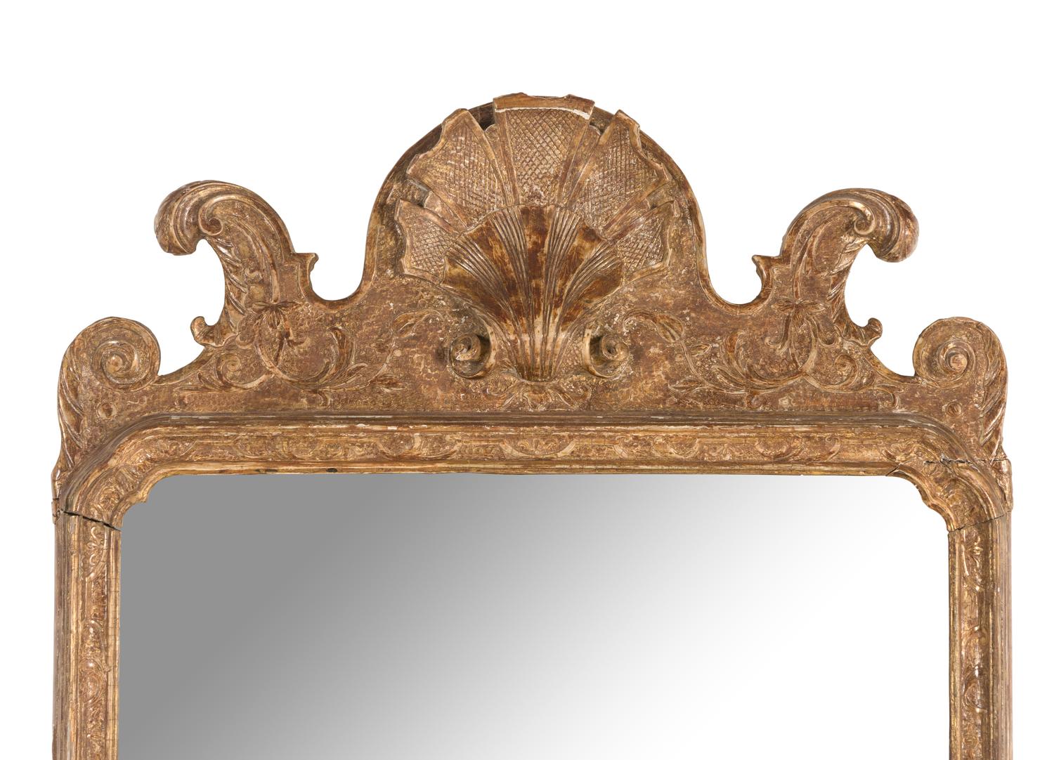 A Queen Anne Giltwood Mirror