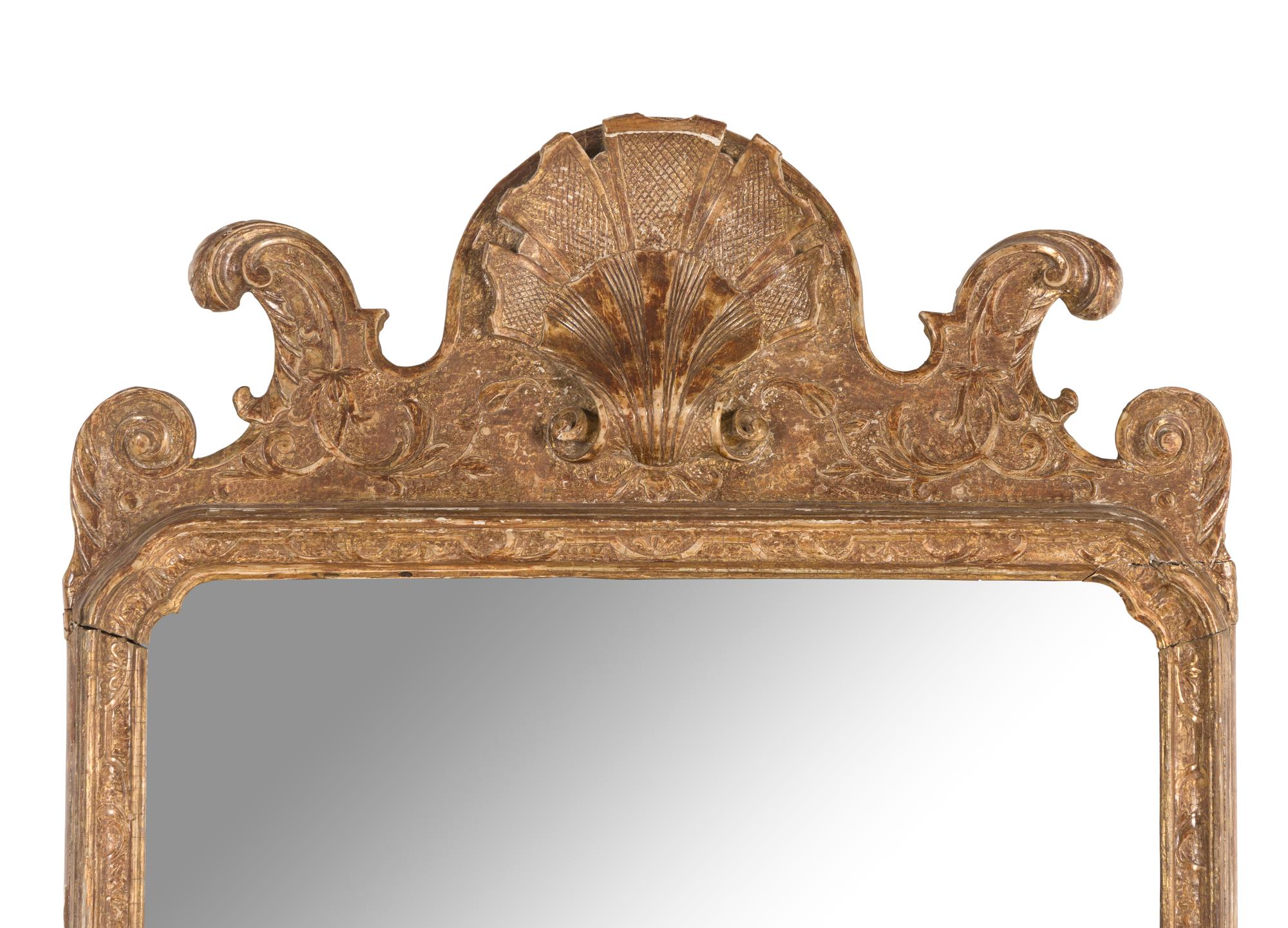 A Queen Anne Giltwood Mirror