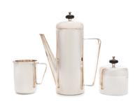 Italian, SECOND HALF 20TH CENTURY, a partial coffee service, comprising a coffee pot, creamer and covered sugar