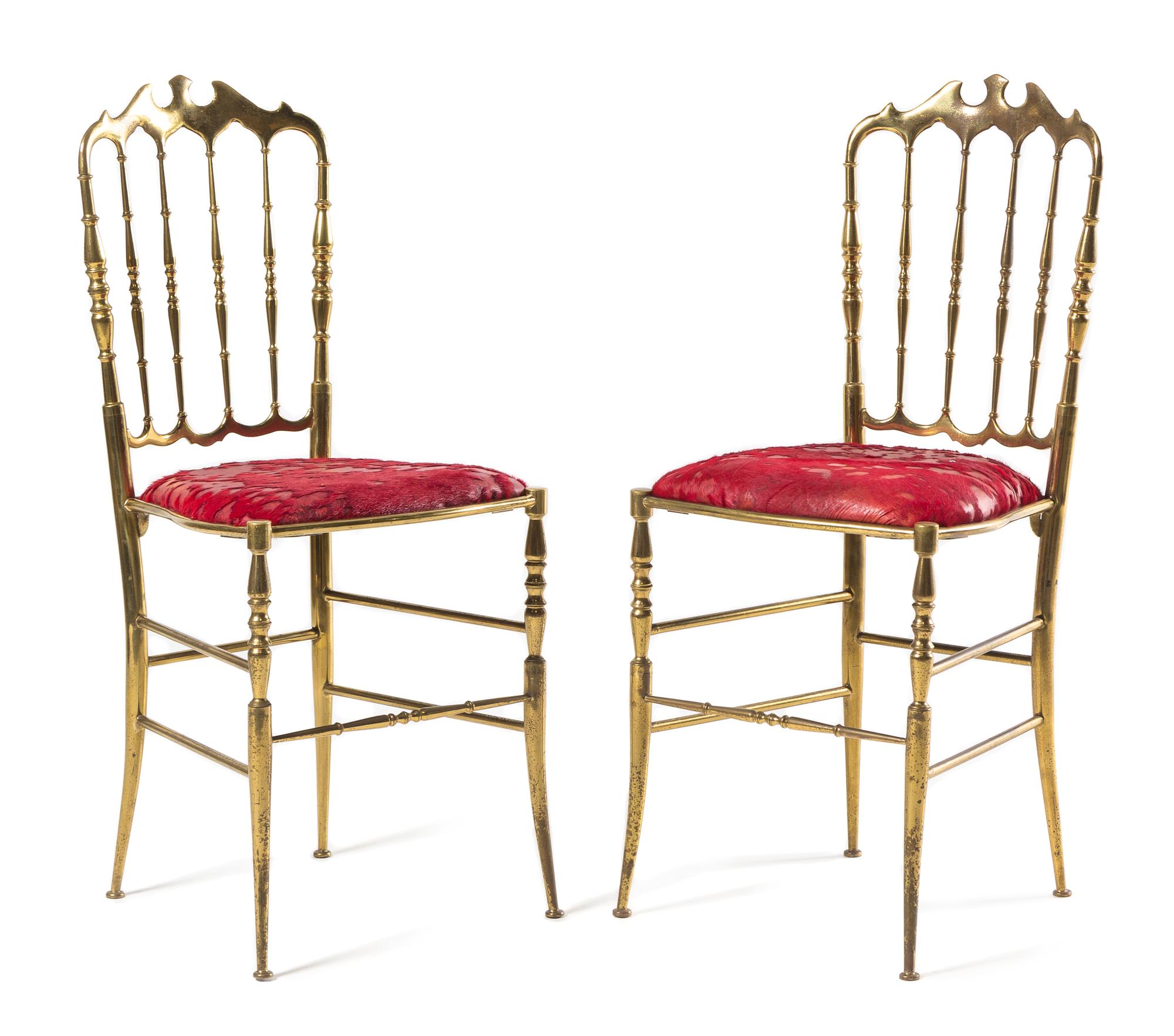 Italian, 1950s, a pair of Chiavari chairs