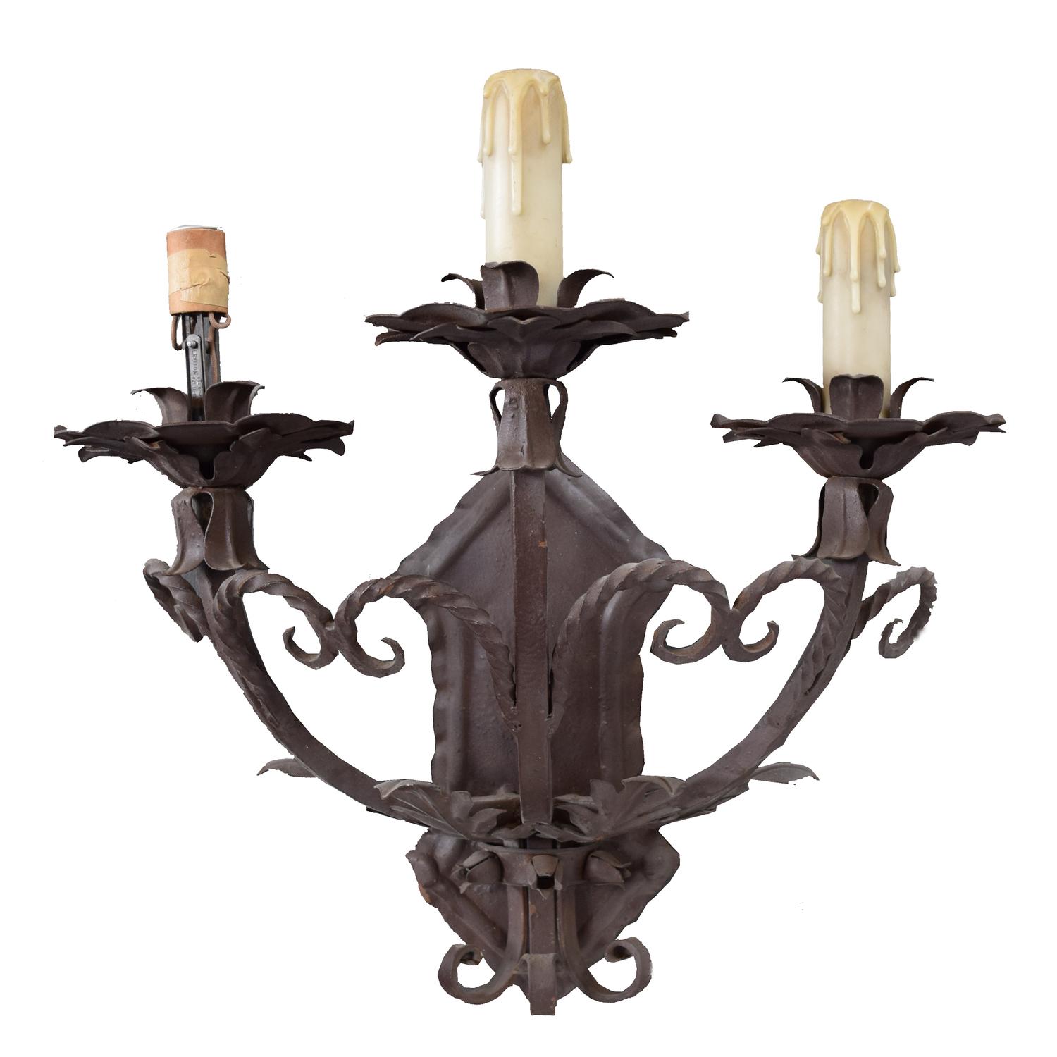 A Wrought Iron Sconce 17.5" W x 11" D x 19" H — Argentina, Circa 1920