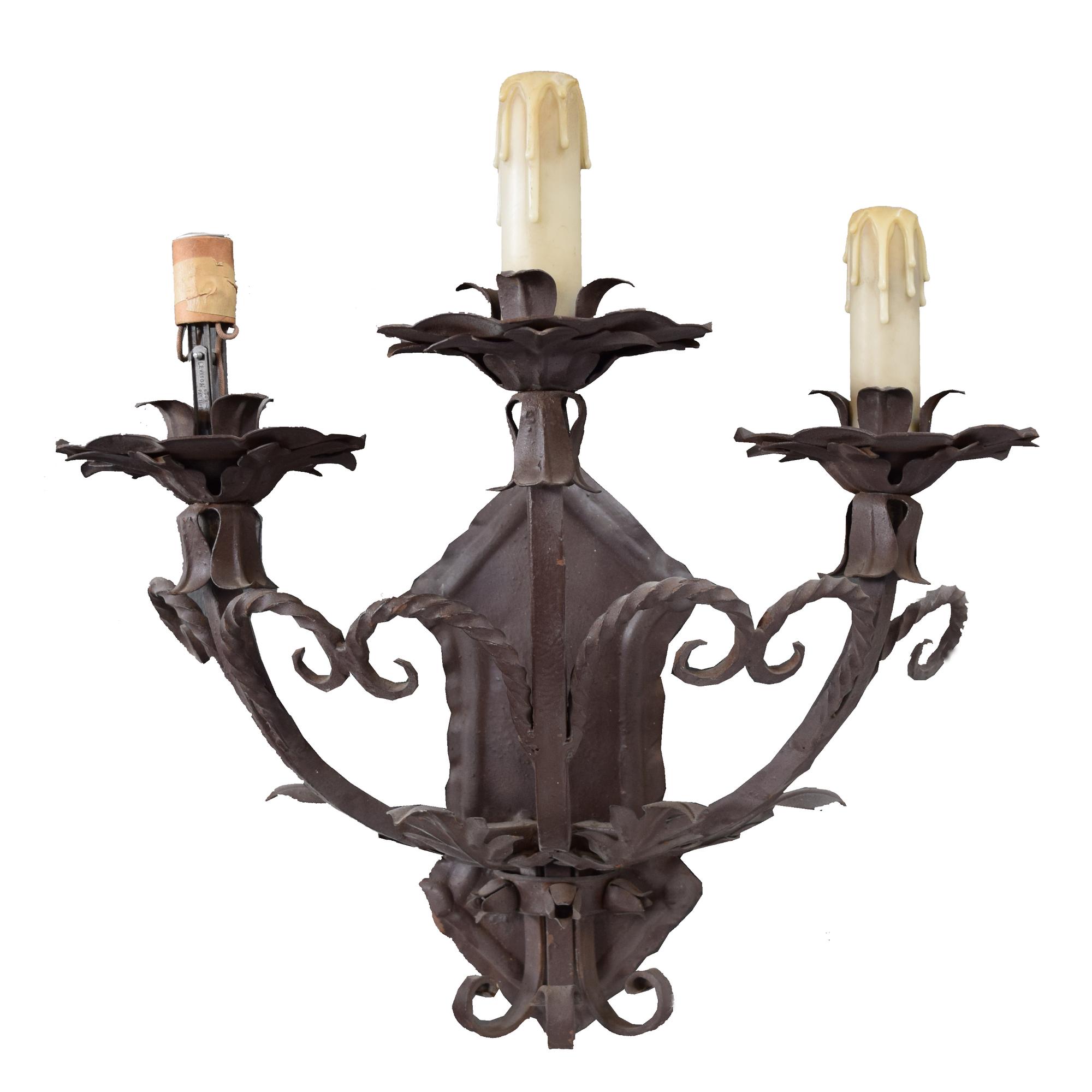 A Wrought Iron Sconce 17.5" W x 11" D x 19" H — Argentina, Circa 1920