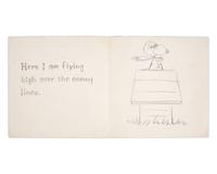 Schulz, Charles. Manuscript Mock-Up, Inscribed With Original Drawing