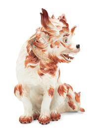 A German Porcelain Model of a Bolognese Hound
