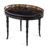 A Victorian Tôle Tray on Stand