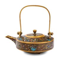Seven Japanese Brown Ground Cloisonné Enameled Articles