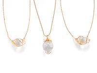 STEUBEN, COLLECTION OF YELLOW GOLD AND GLASS PENDANT NECKLACES
