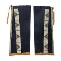 Sioux Trade Wool Leggings, with Beaded Hide Strips