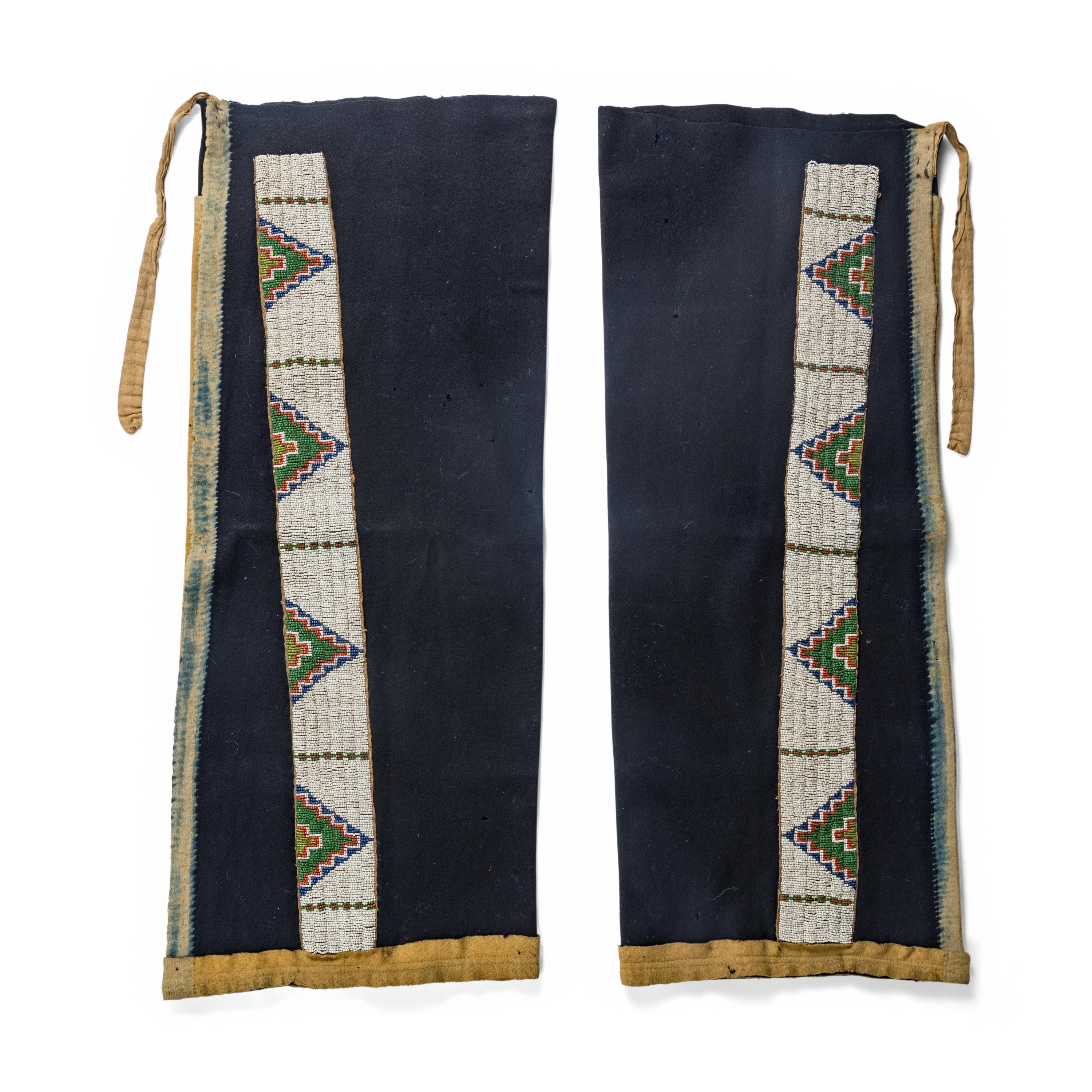 Sioux Trade Wool Leggings, with Beaded Hide Strips