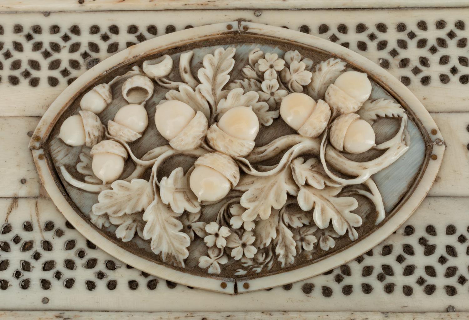 An Anglo-Indian Pierce-Carved Bone Casket — 19TH CENTURY