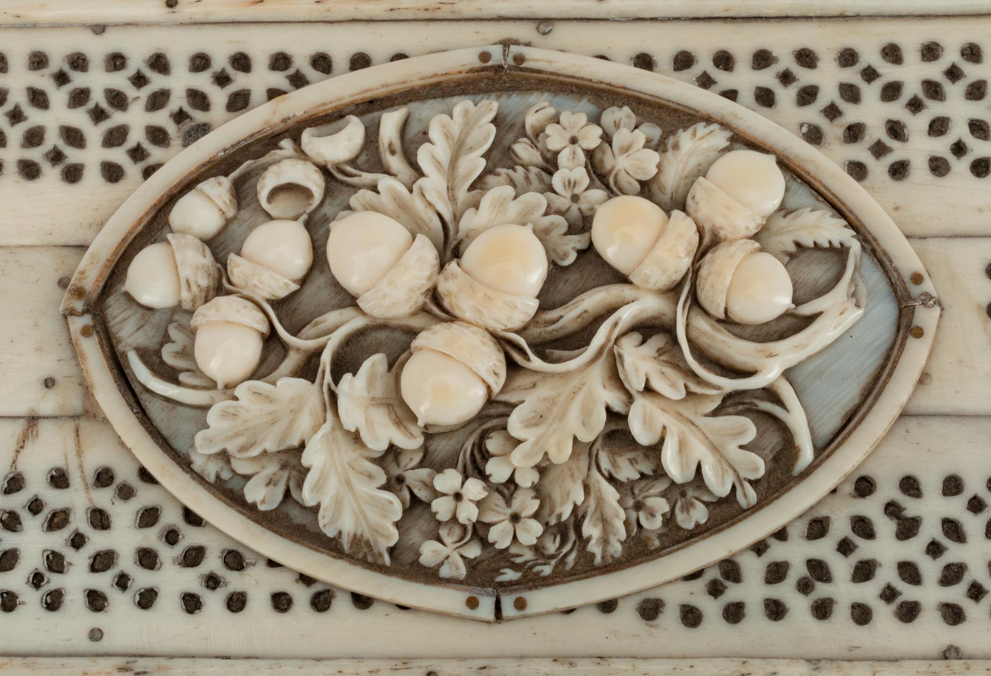 An Anglo-Indian Pierce-Carved Bone Casket — 19TH CENTURY