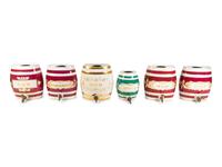 Six English Glazed Earthenware Spirit Barrels — 20TH CENTURY