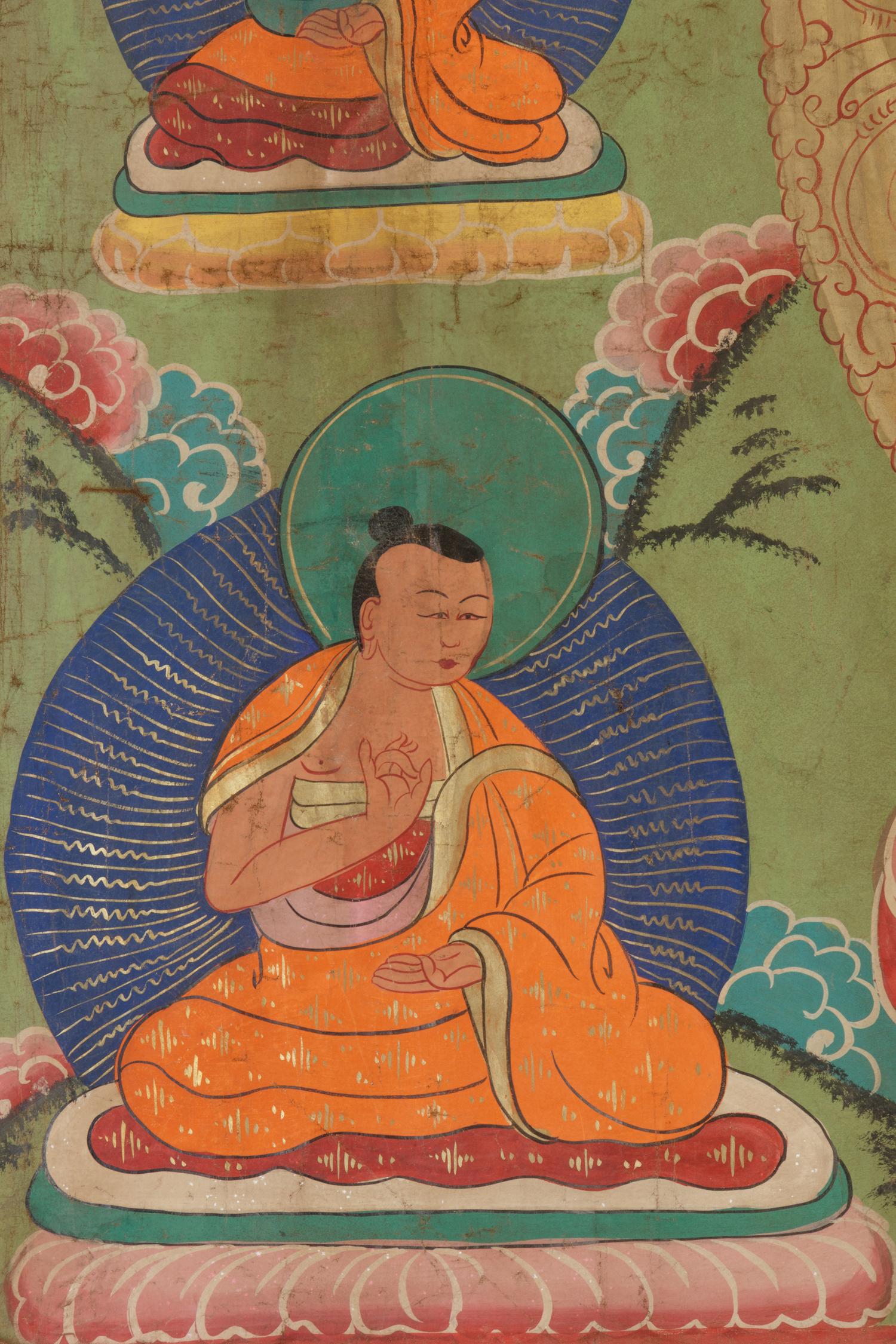 A Large Tibetan Thangka Depicting Green Tara
