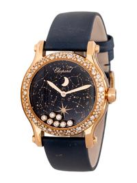 CHOPARD, ROSE GOLD AND DIAMOND 'HAPPY SPORT' MOON PHASE WATCH