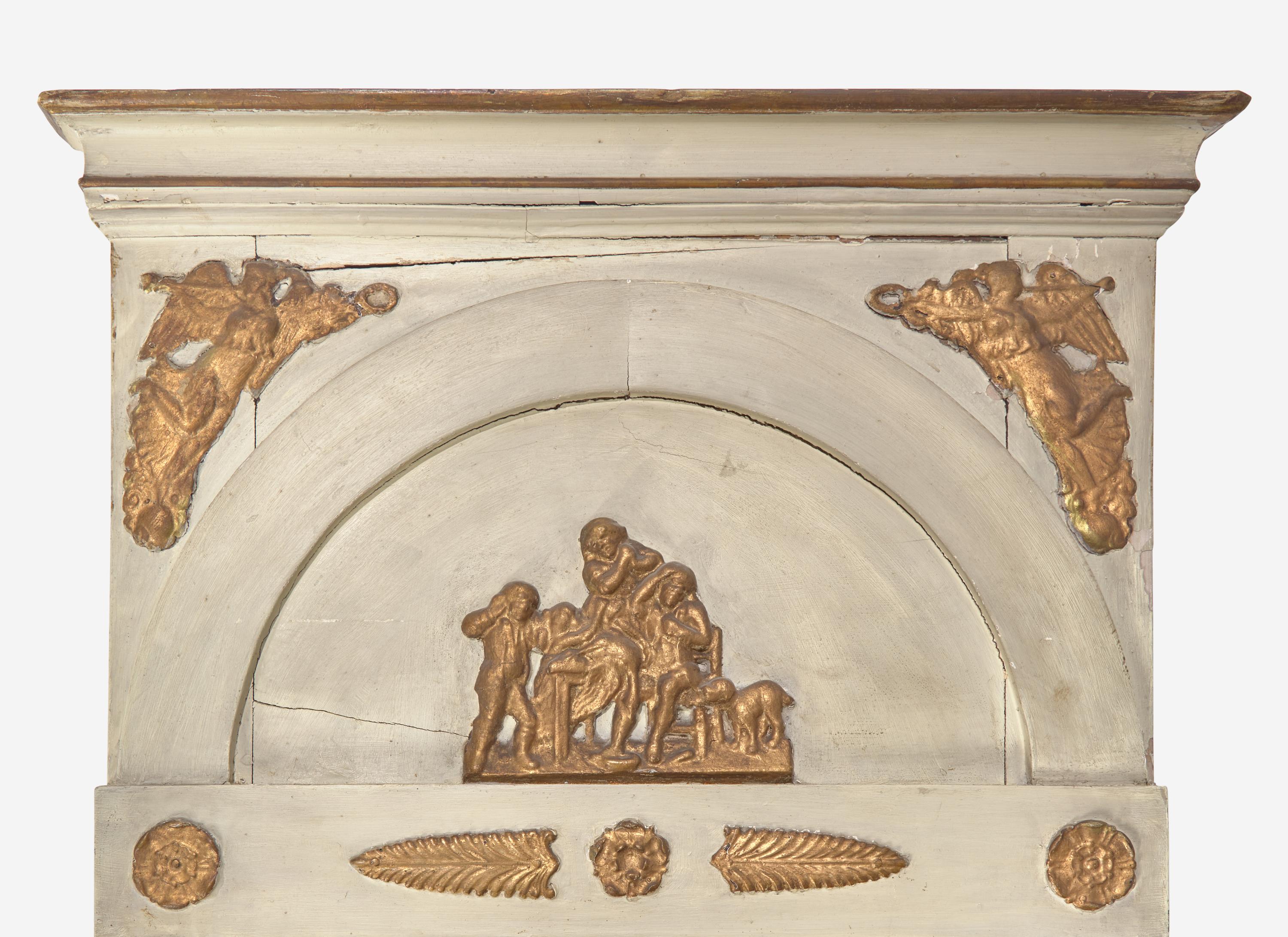 An Empire Parcel Gilt and Cream Painted Pier Mirror