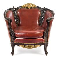 A Louis XV Style Parcel Gilt Parlor Suite Height 37 1/2 x width 80 x depth 34 inches.