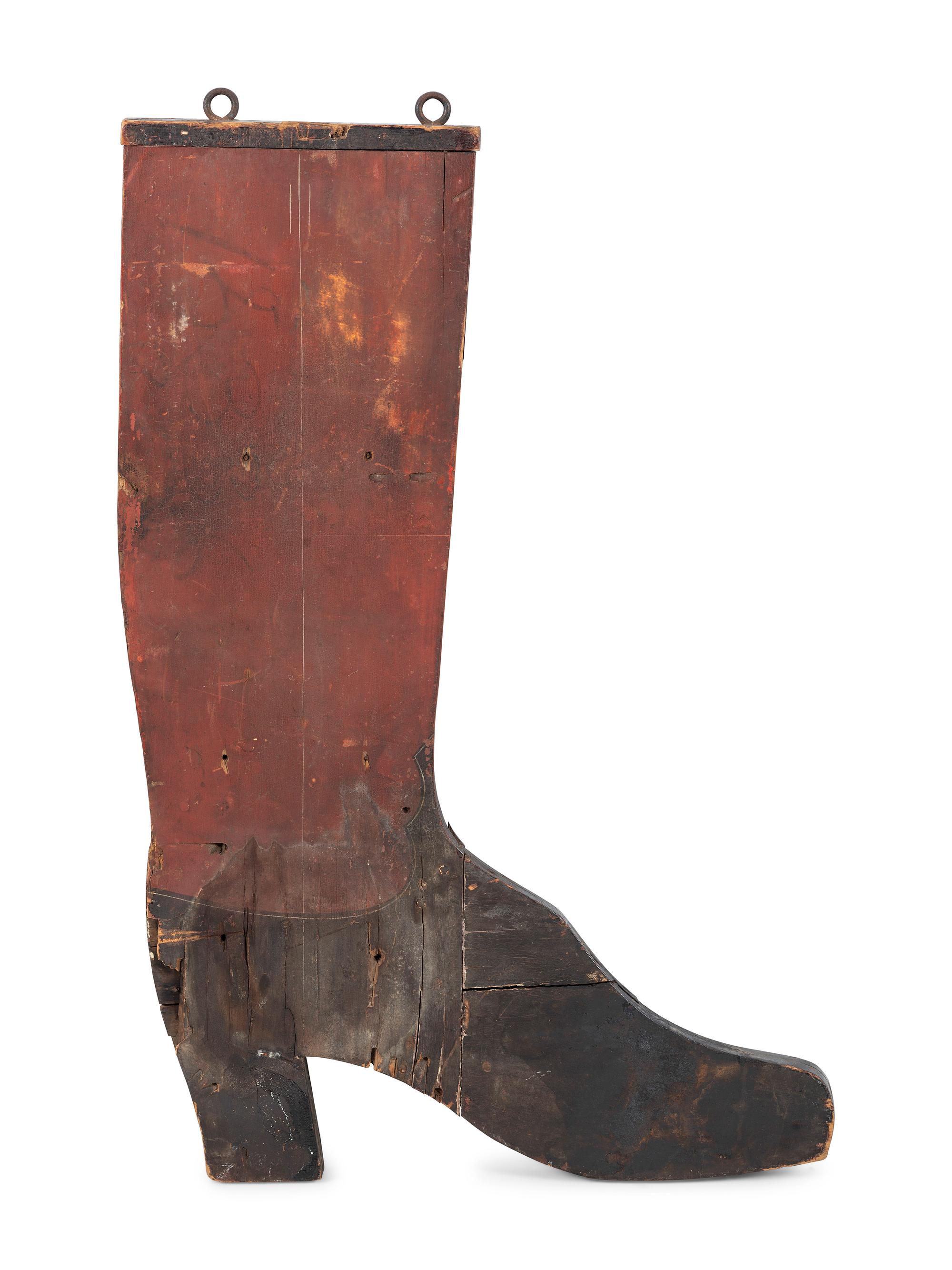 A Carved and Painted Wood Boot Trade Sign