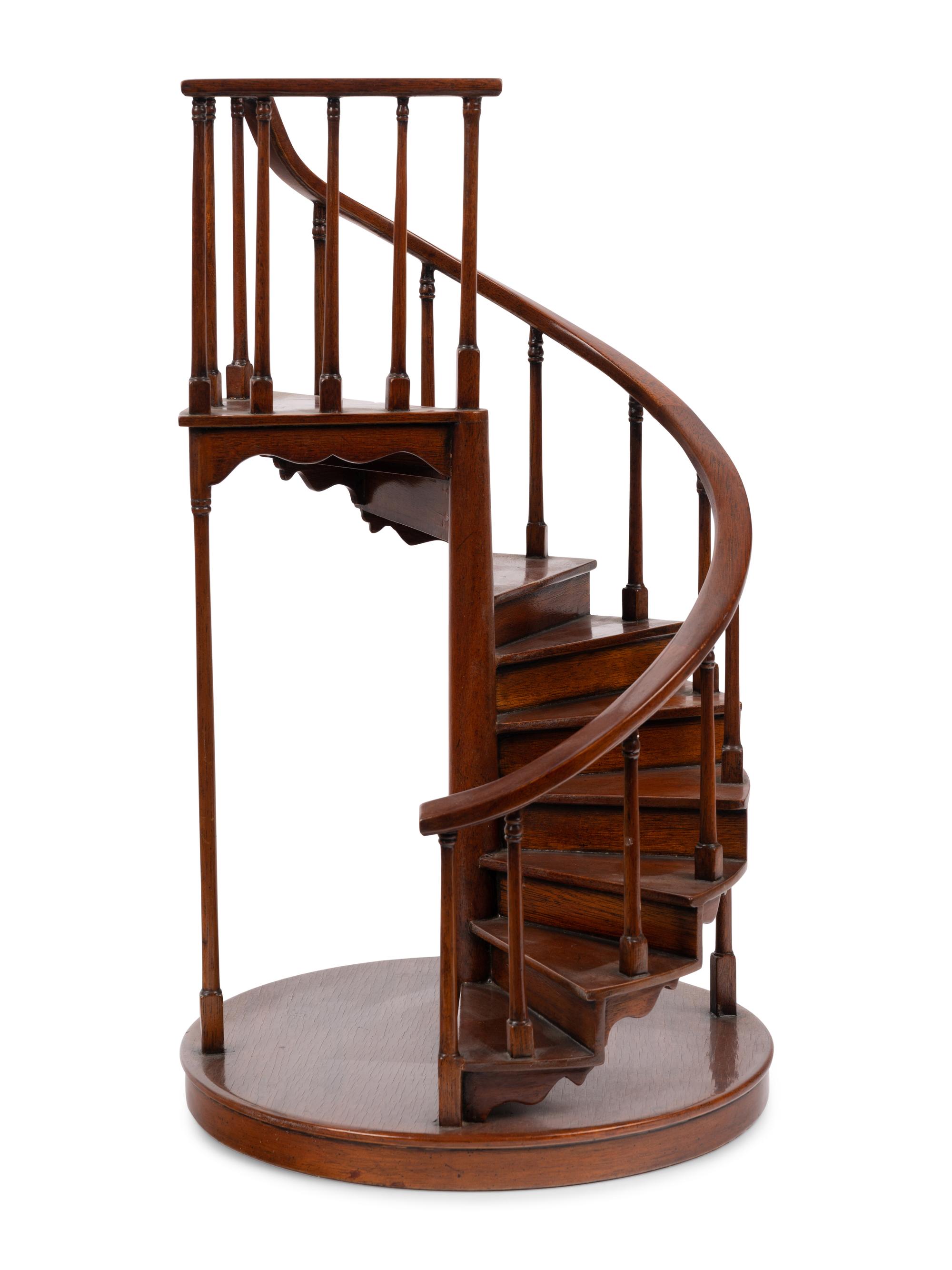 An English Mahogany Staircase Model