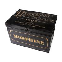 A Painted Tin Morphine Storage Box