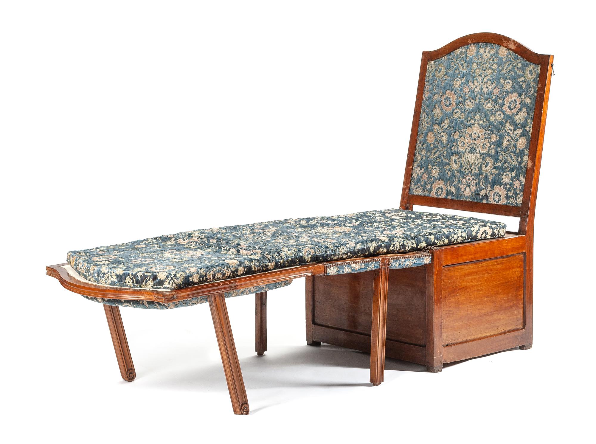 A French Provincial Walnut Metamorphic Bed Chair Height 50 x width 29 x depth 28 inches. — 18TH CENTURY