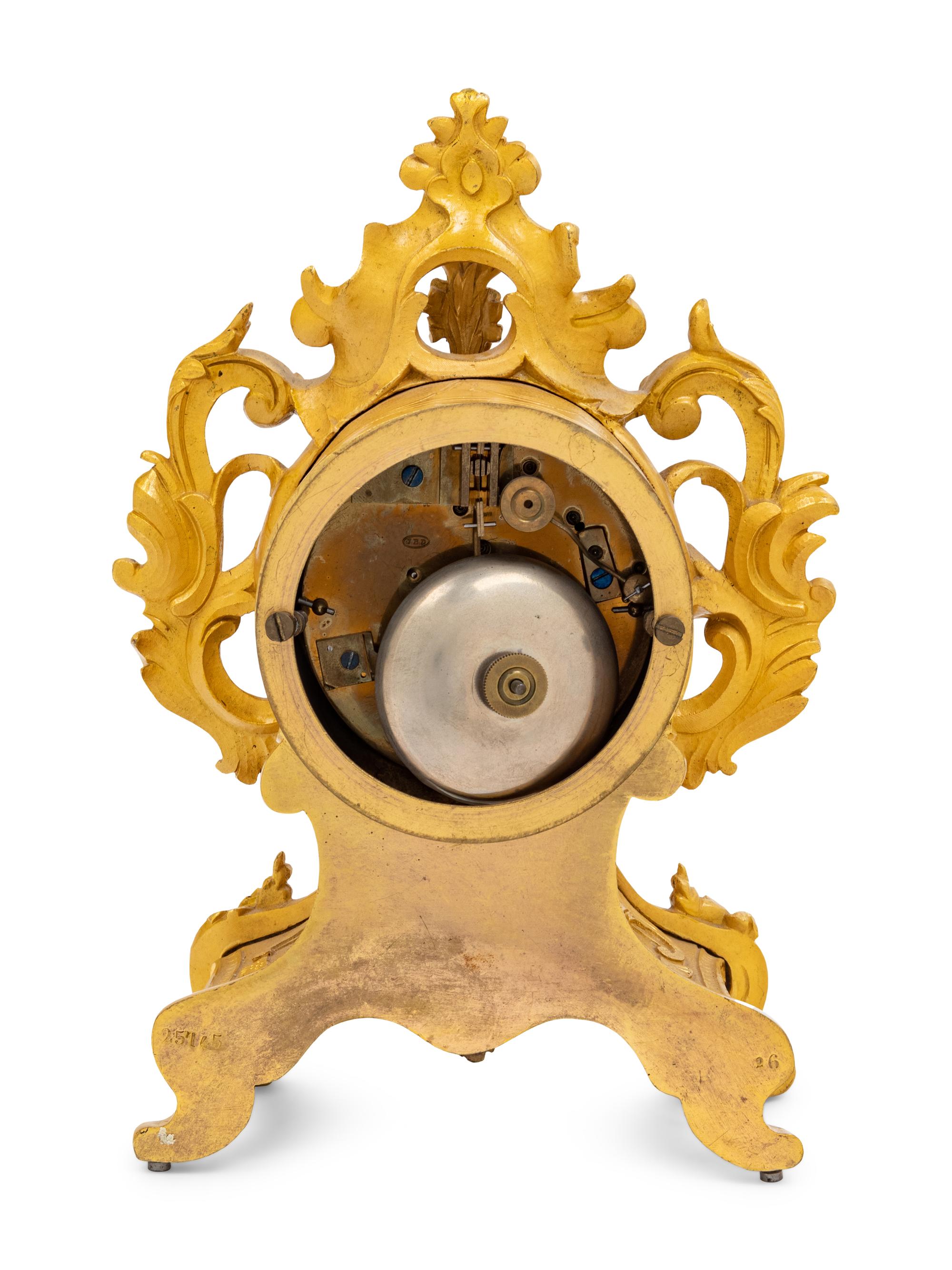 A French Gilt Bronze Mantel Clock by Jean-Baptiste Delettrez (1816-1887)