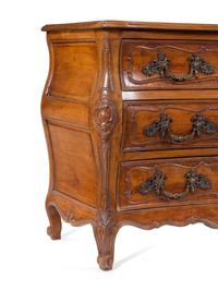 A Louis XV Provincial Style Walnut Commode
