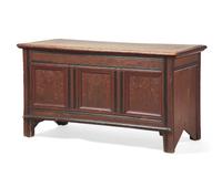 A Pilgrim Century Carved And Polychrome-Decorated Pine, Tulip Poplar and Oak Blanket Chest