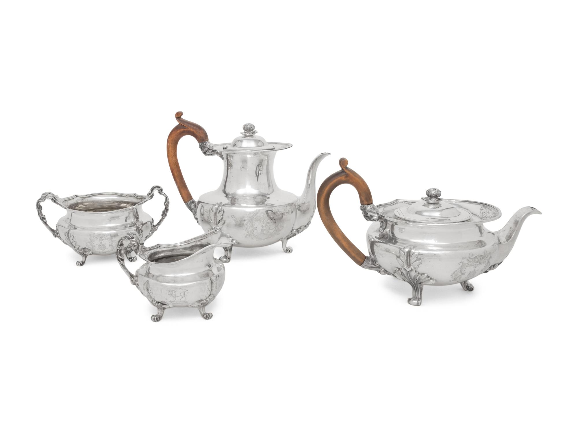 A George IV Assembled Four-Piece Tea and Coffee Service