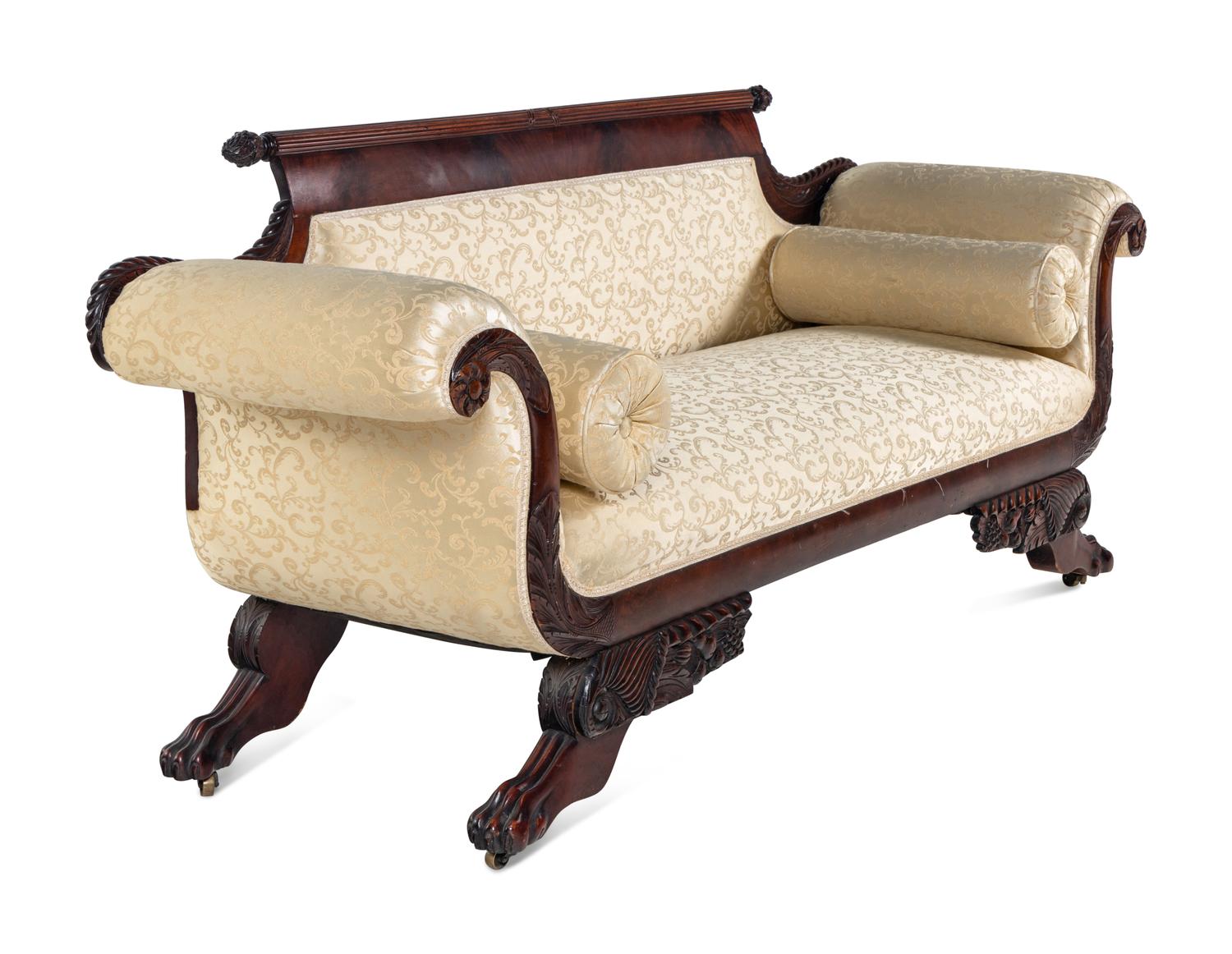 An American Classical Style Carved Sofa