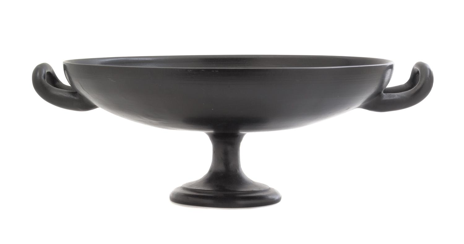 An Italian Black-Fired Tazza Width 16 inches. — PAOLO GOLIA
