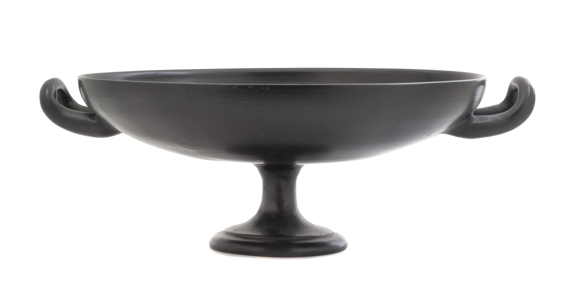 An Italian Black-Fired Tazza Width 16 inches. — PAOLO GOLIA