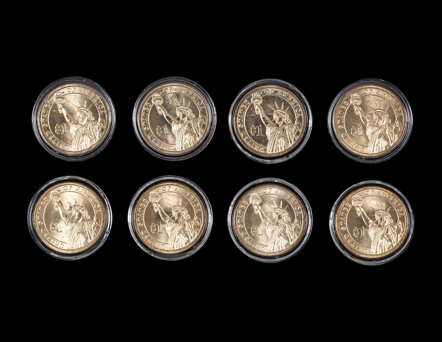 [ERROR] A Group of Four Presidential $1 Rim Error Coins