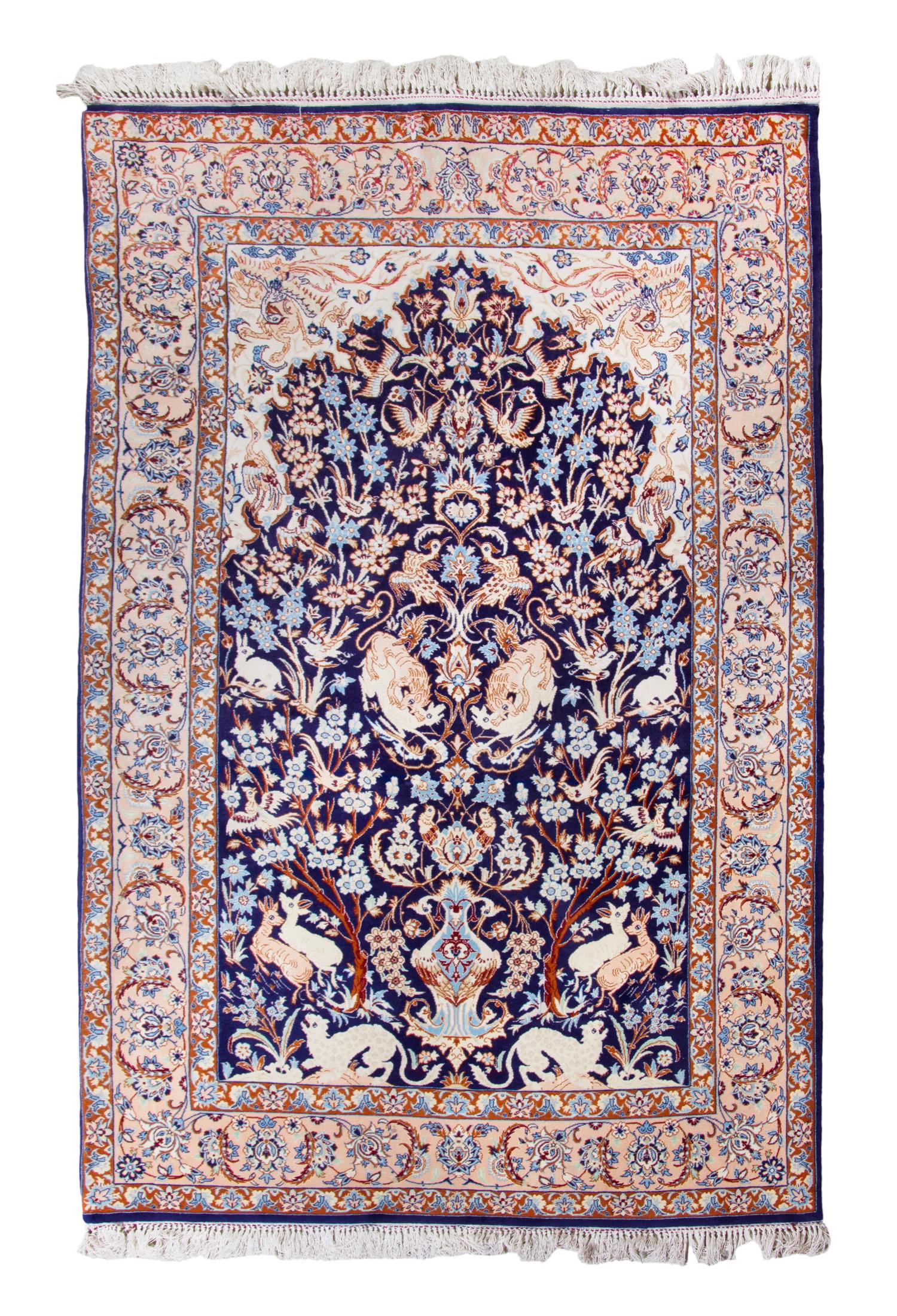 An Isfahan Wool Rug, 5 feet 7 inches x 3 feet 6 inches.
