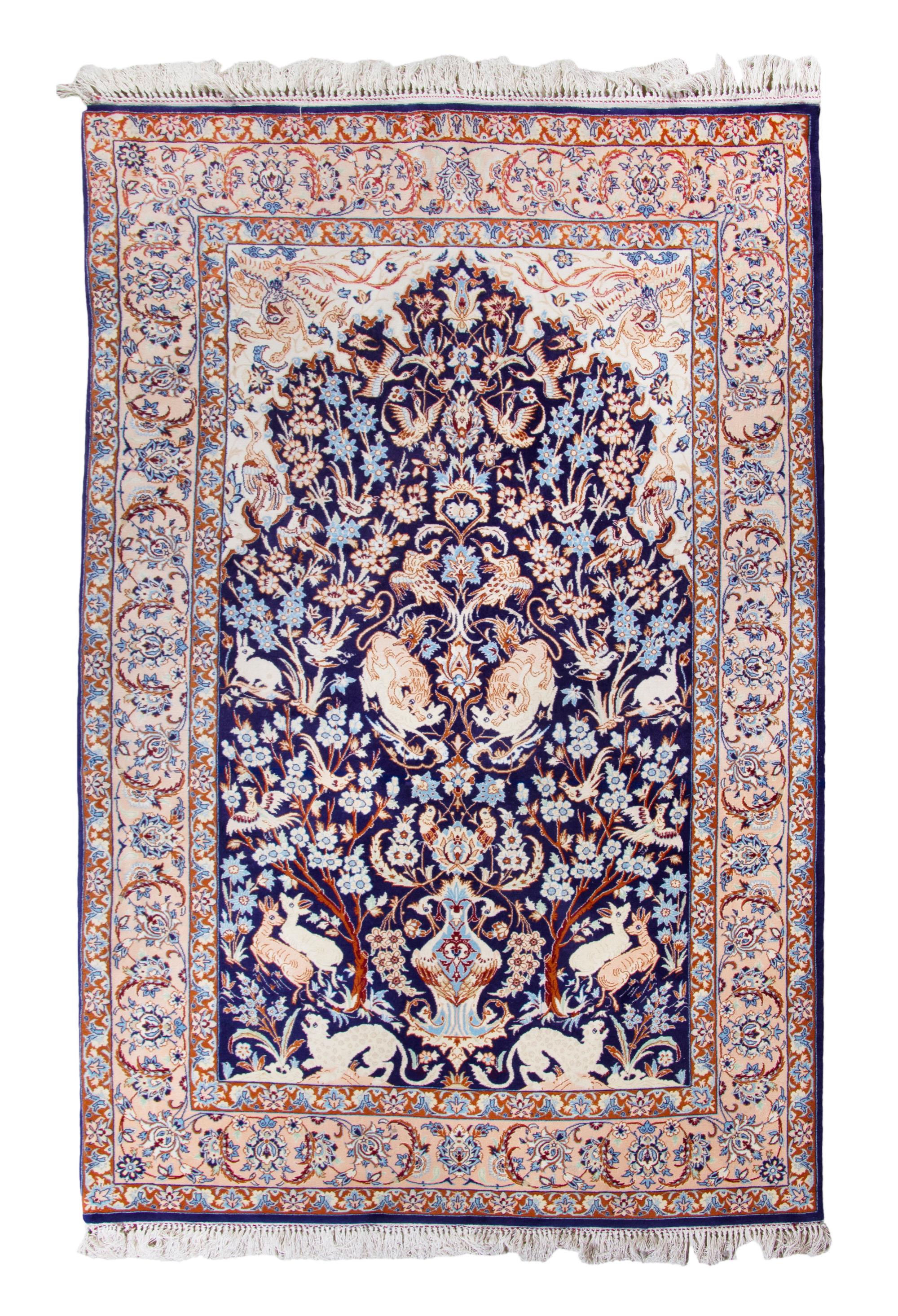 An Isfahan Wool Rug, 5 feet 7 inches x 3 feet 6 inches.