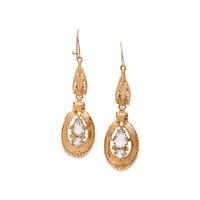 YELLOW GOLD AND AQUAMARINE PENDANT EARRINGS