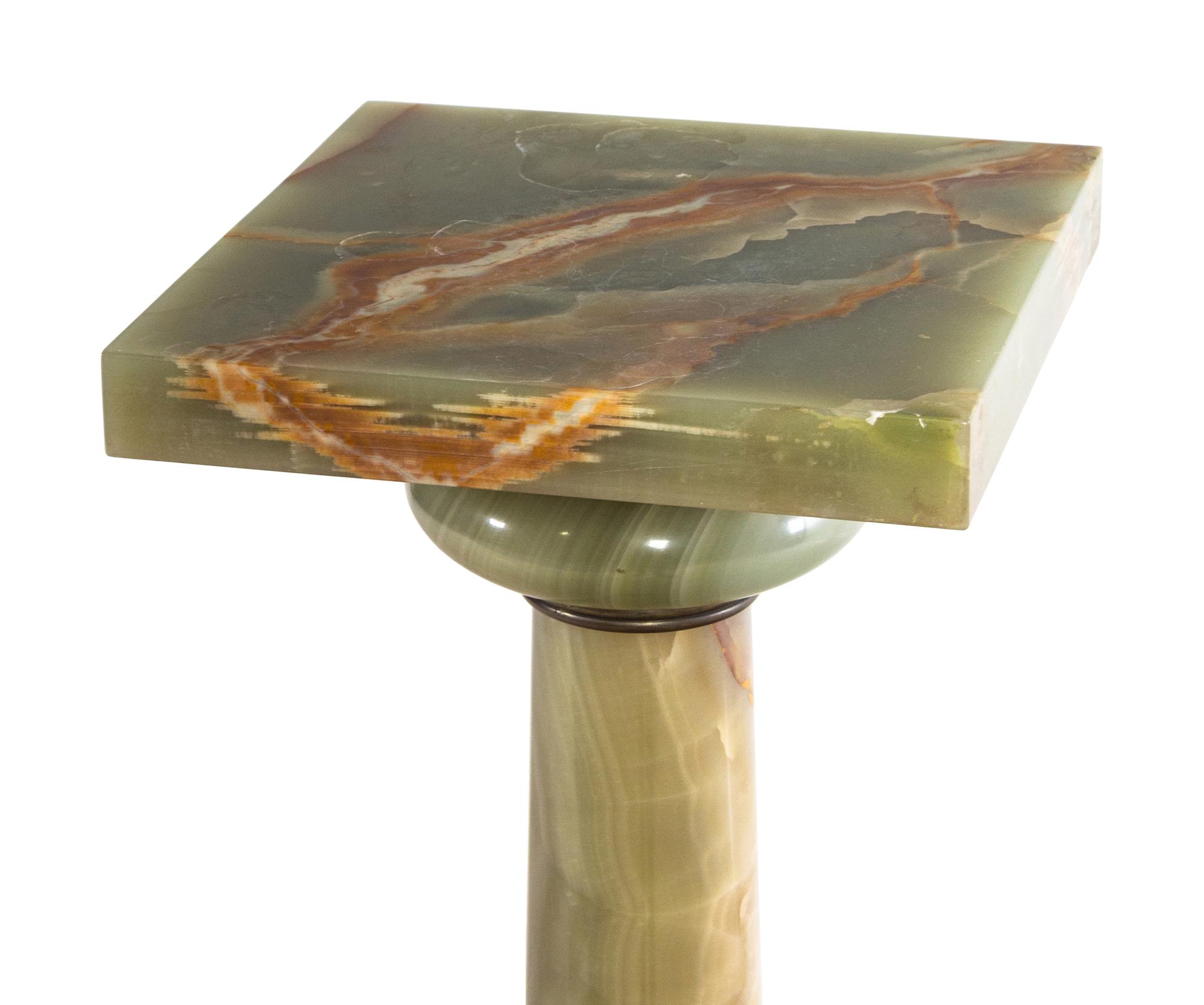 A Continental Gilt Bronze Mounted Onyx Pedestal