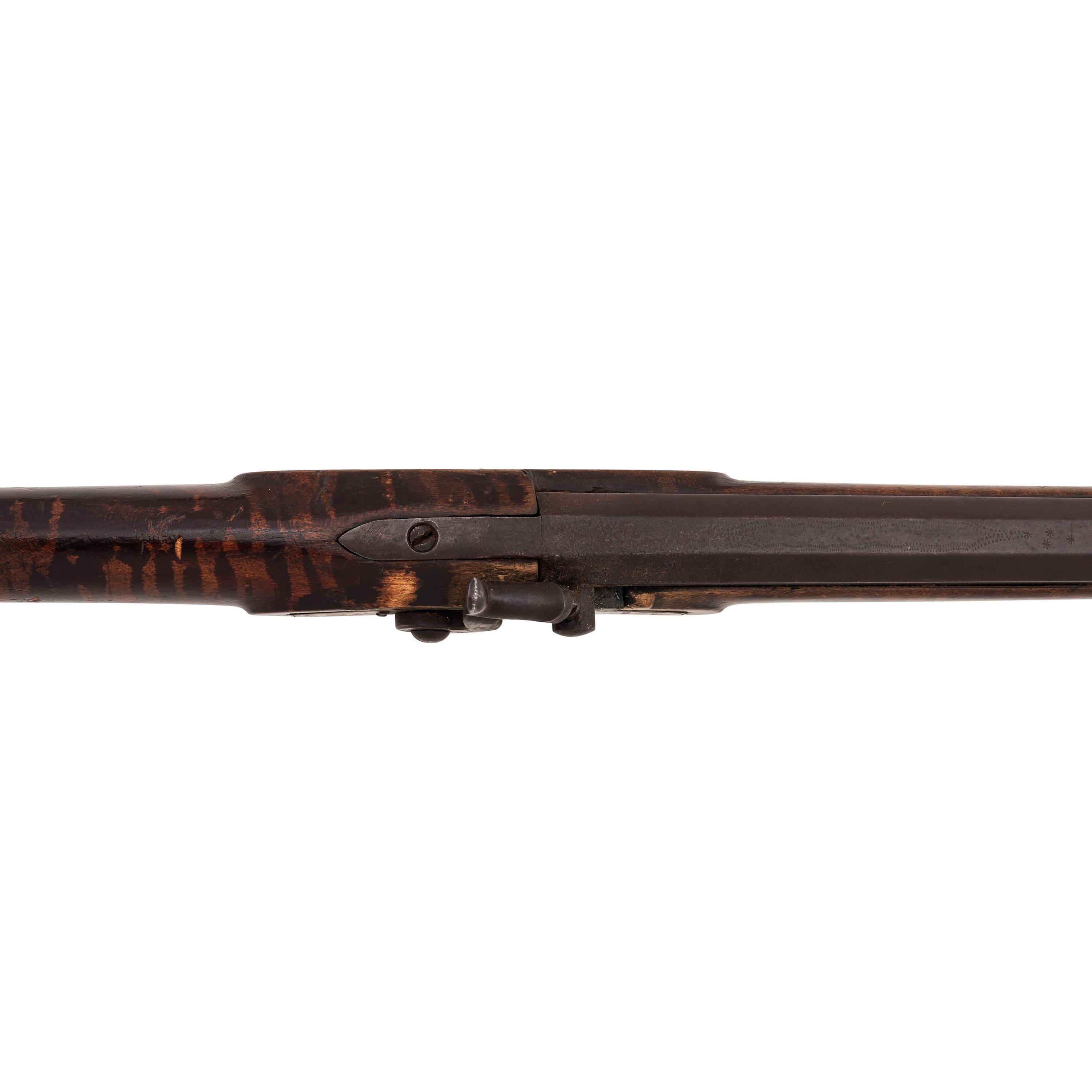 Percussion Plains Rifle with Brass Lock Marked Golcher & Butler Attributed to Tryon