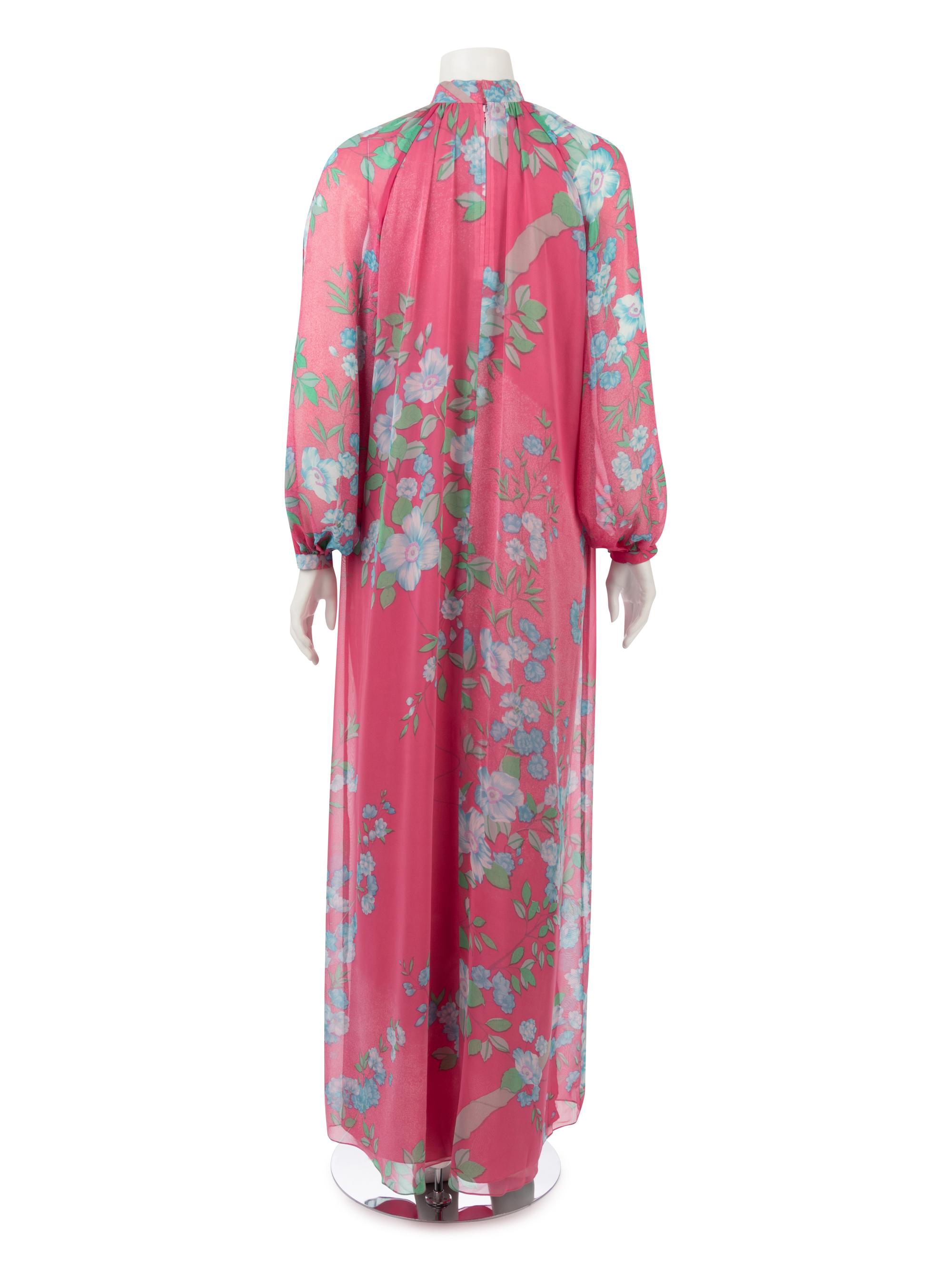 Hanae Mori Floral Print Dress, 1970-80s