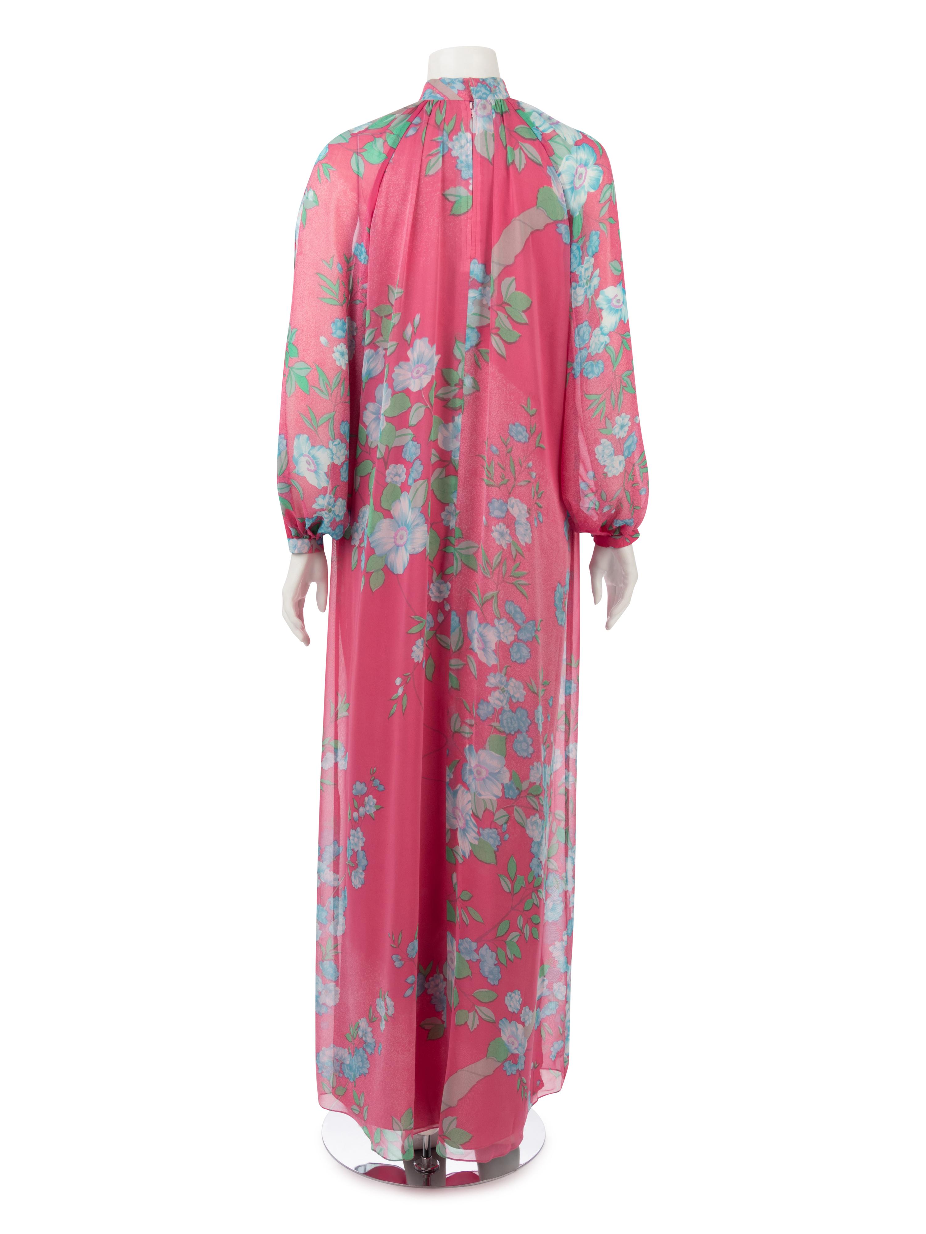 Hanae Mori Floral Print Dress, 1970-80s