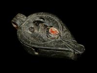 A Late Roman Bronze and Enamel Pendant with Phallic Symbols
