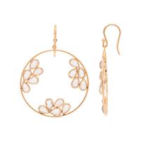 YELLOW GOLD AND MOONSTONE EARRINGS