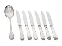 A Group of Christofle Cluny Silver-Plate Flatware Articles