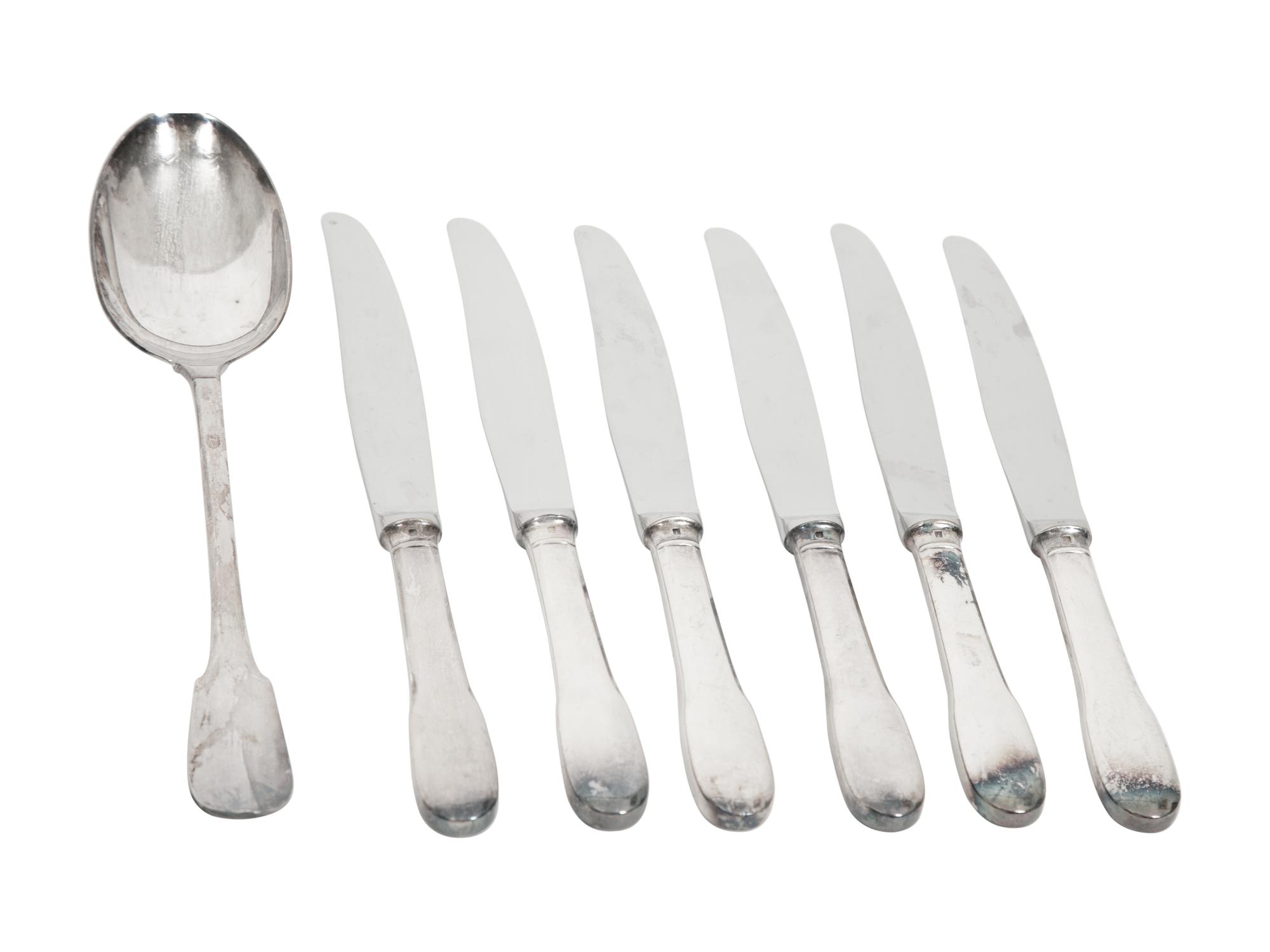 A Group of Christofle Cluny Silver-Plate Flatware Articles