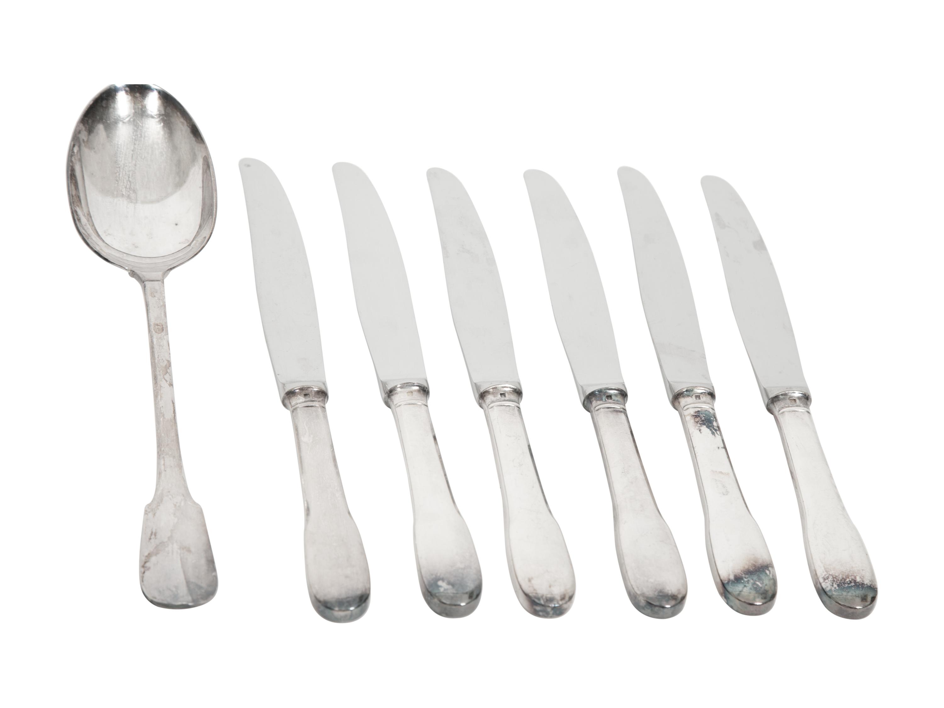 A Group of Christofle Cluny Silver-Plate Flatware Articles