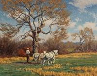 Charles John Fritz (American, b. 1955) — Harrowing the Pasture Ground