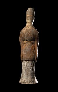 A Chinese Painted Pottery Figure of Standing Official